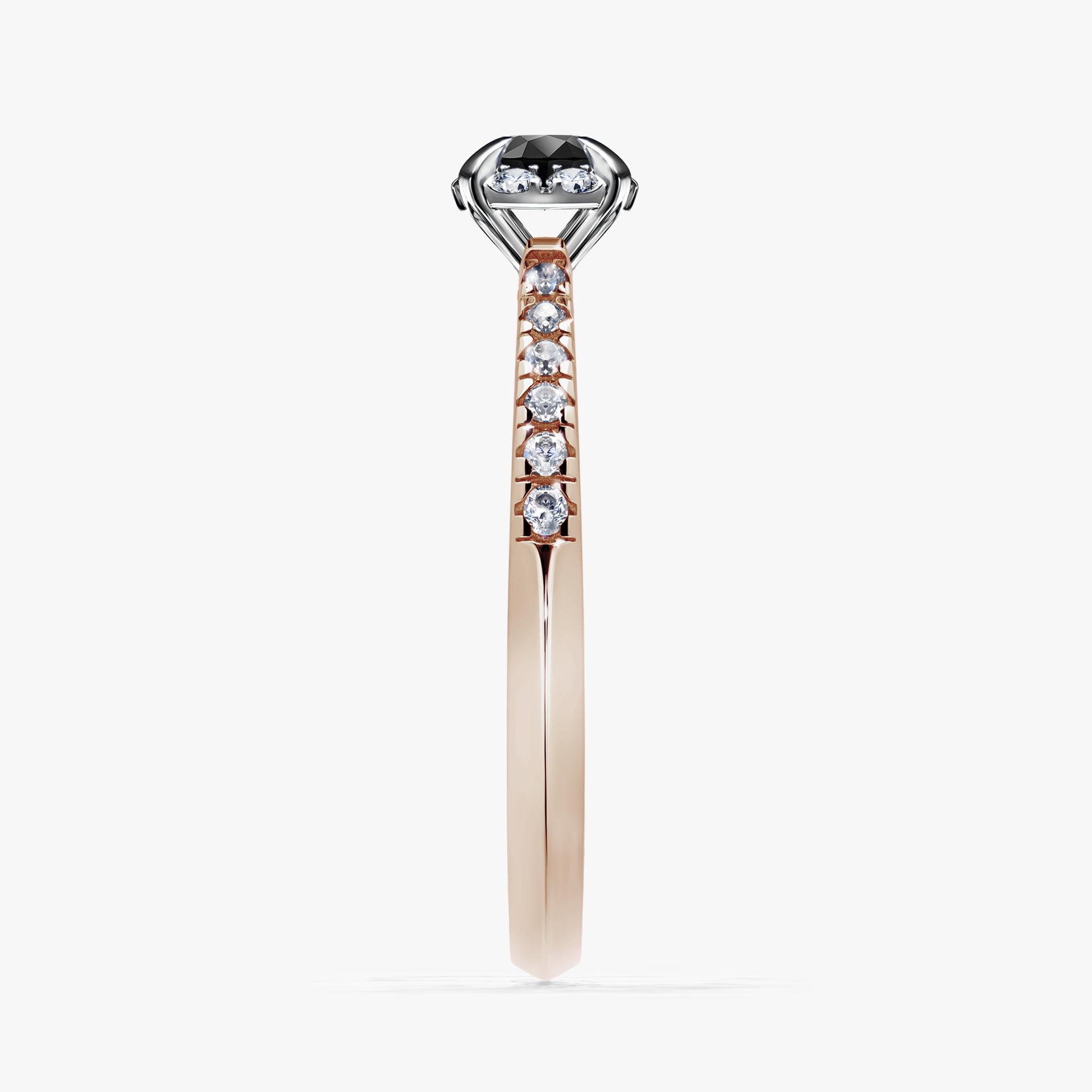 Pierścionek zaręczynowy My Princess z różowego złota z czarnym diamentem 0,28ct